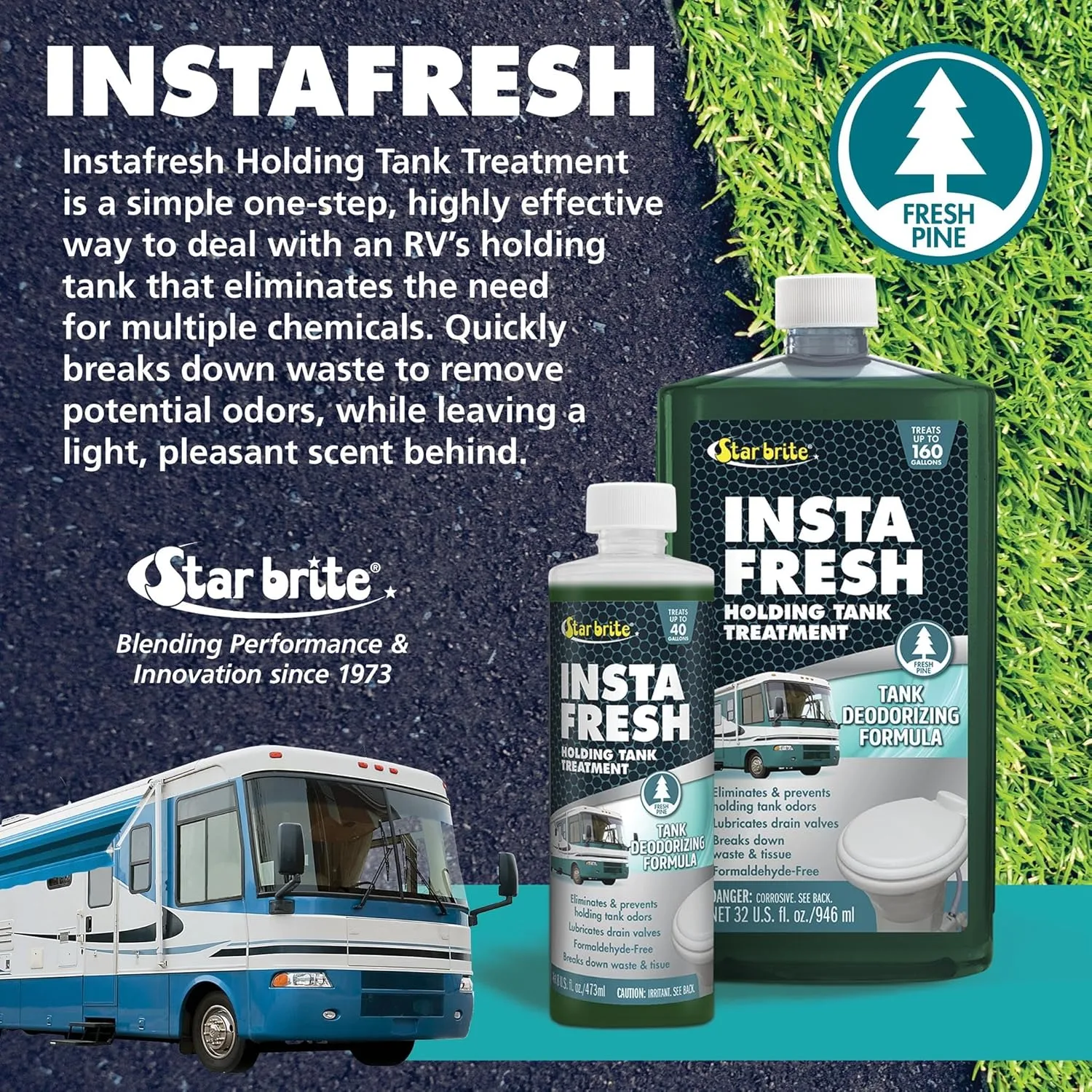 STAR BRITE Instafresh Holding Tank Treatment, Fresh Pine - 32 OZ
