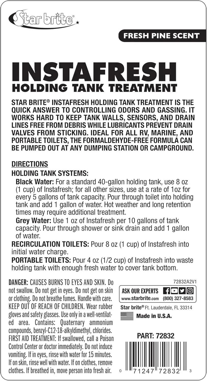 STAR BRITE Instafresh Holding Tank Treatment, Fresh Pine - 32 OZ