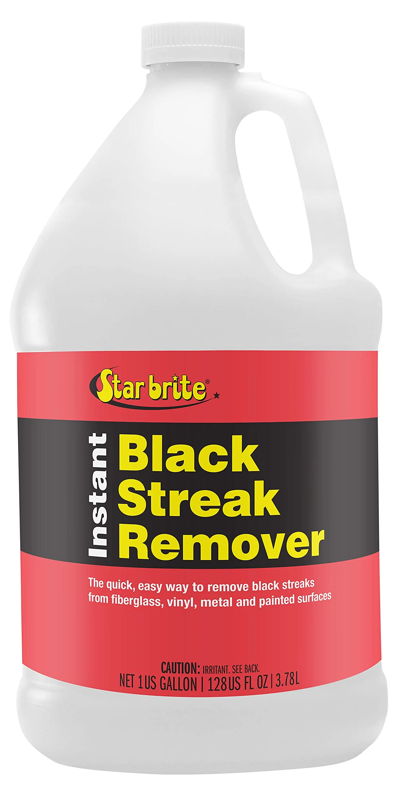 Star brite Instant Black Streak Remover - Dissolve Grease, Oil, Smoke & Exhaust Stains on Fiberglass, Vinyl, Metal, Plastic & Painted Surfaces - Spray On, Wipe Off 128 Oz Gallon