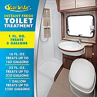 STAR BRITE Instant Fresh Toilet Treatment Concentrate - Eliminates & Prevents Holding Tank Odors - Biodegradable Lemon Scent - 16 OZ (071716) Multicolor 16 Fl Oz (Pack of 1)