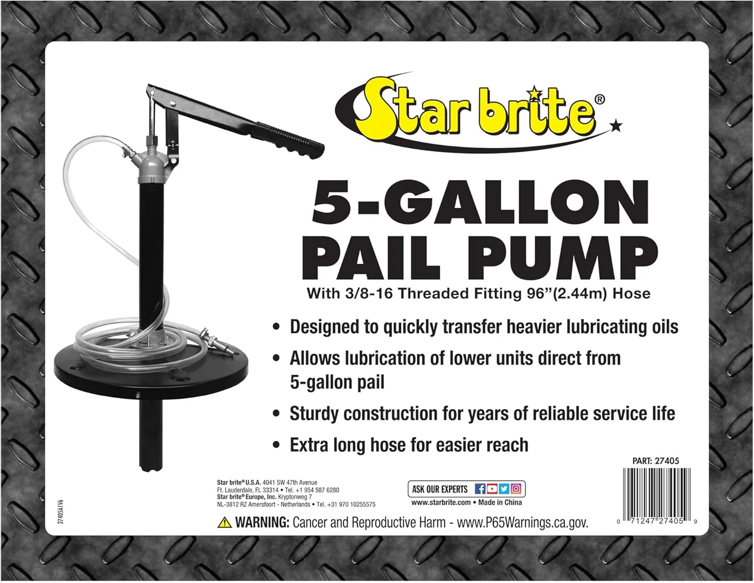 Star Brite Lower Unit Pail Pump with 96" Hose