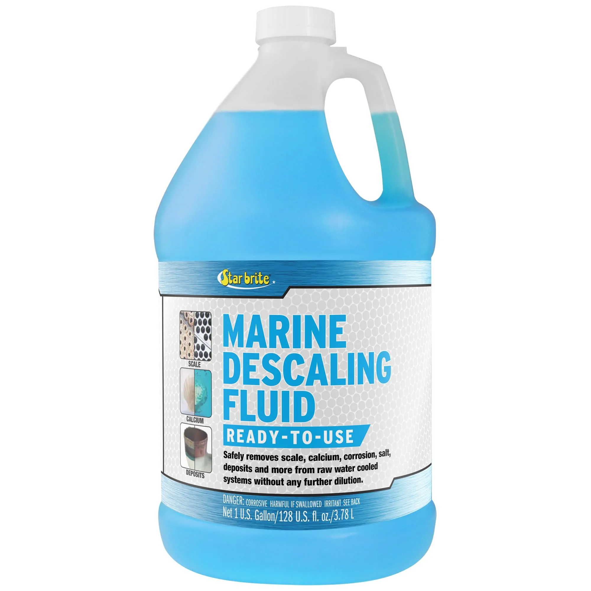 STAR BRITE Marine Descaling Fluid - Powerful, Ready-to-Use Engine Cleaner for Marine Deposits - 1 Gallon (084000) 1 Gallon, Ready To Use