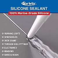 STAR BRITE Marine Silicone Sealant - Waterproof, Durable, UV Resistant, for Fiberglass, Metal, Wood, Glass, Ceramic & More