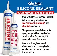 STAR BRITE Marine Silicone Sealant - Waterproof, Durable, UV Resistant, for Fiberglass, Metal, Wood, Glass, Ceramic & More