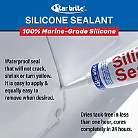 STAR BRITE Marine Silicone Sealant - Waterproof, Durable, UV Resistant, for Fiberglass, Metal, Wood, Glass, Ceramic & More