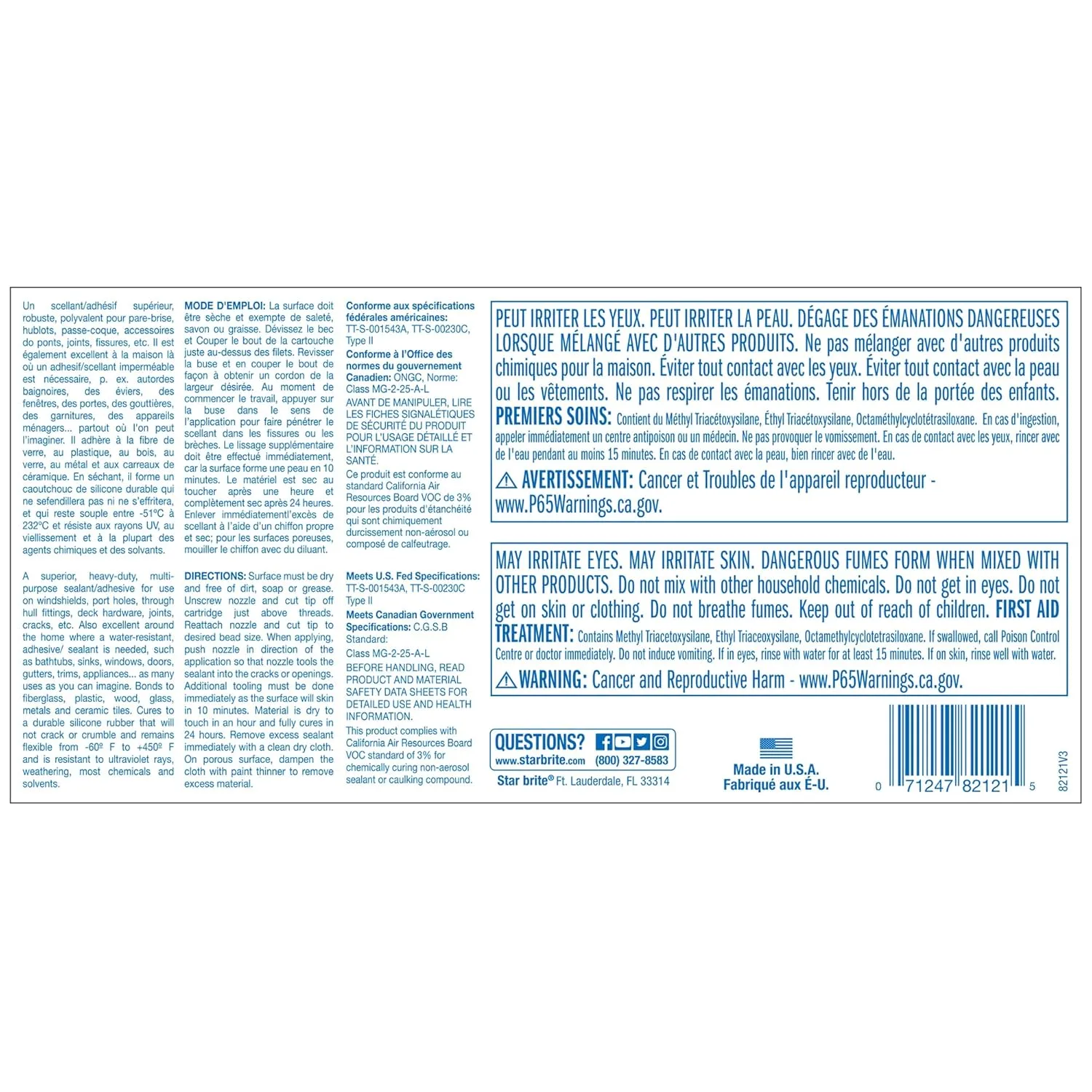 STAR BRITE Marine Silicone Sealant