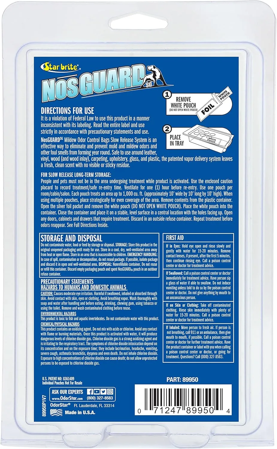 STAR BRITE NosGuard SG Mildew Odor Control Bags - Slow-Release System