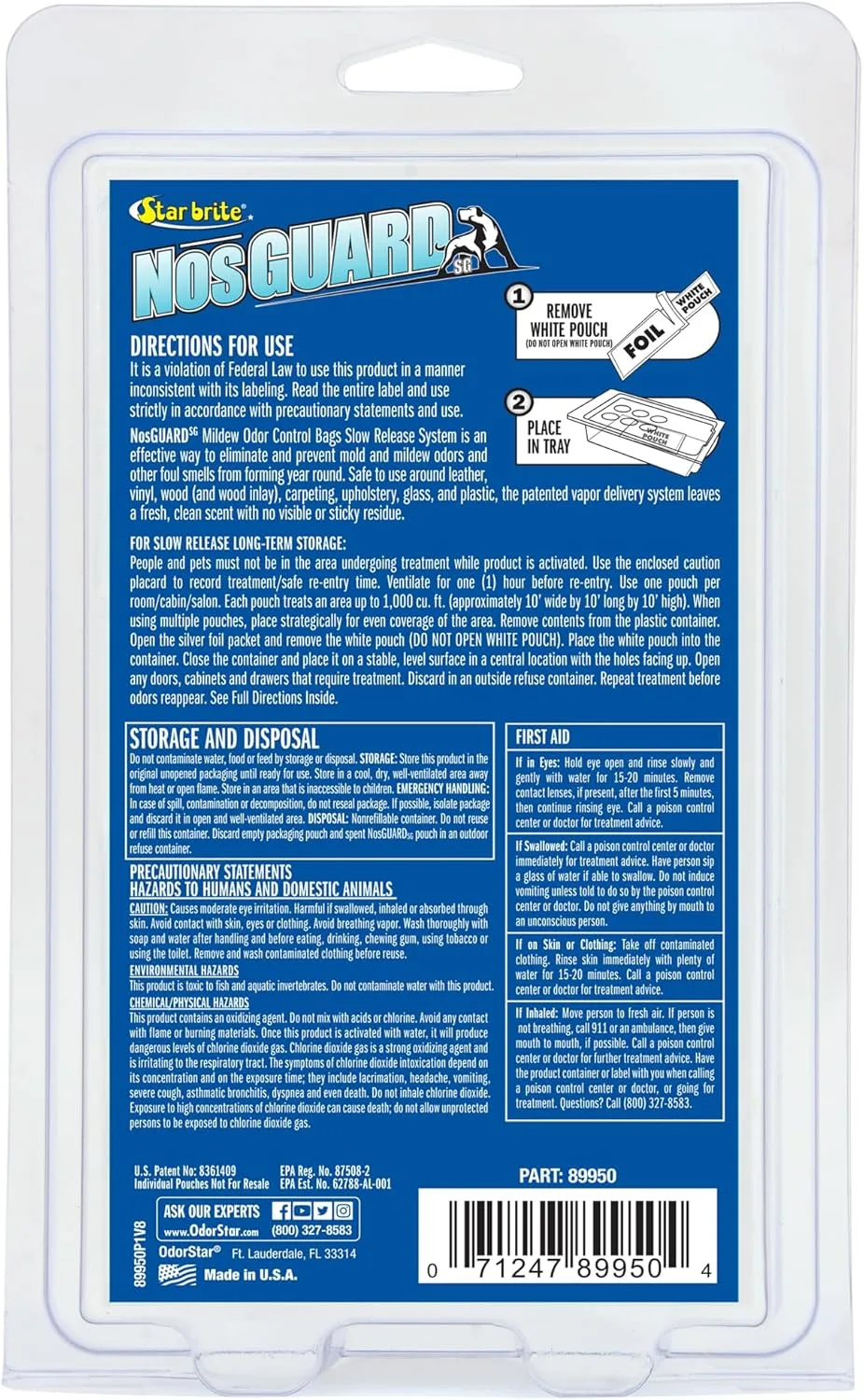 STAR BRITE NosGuard SG Mildew Odor Control Bags - Slow-Release System