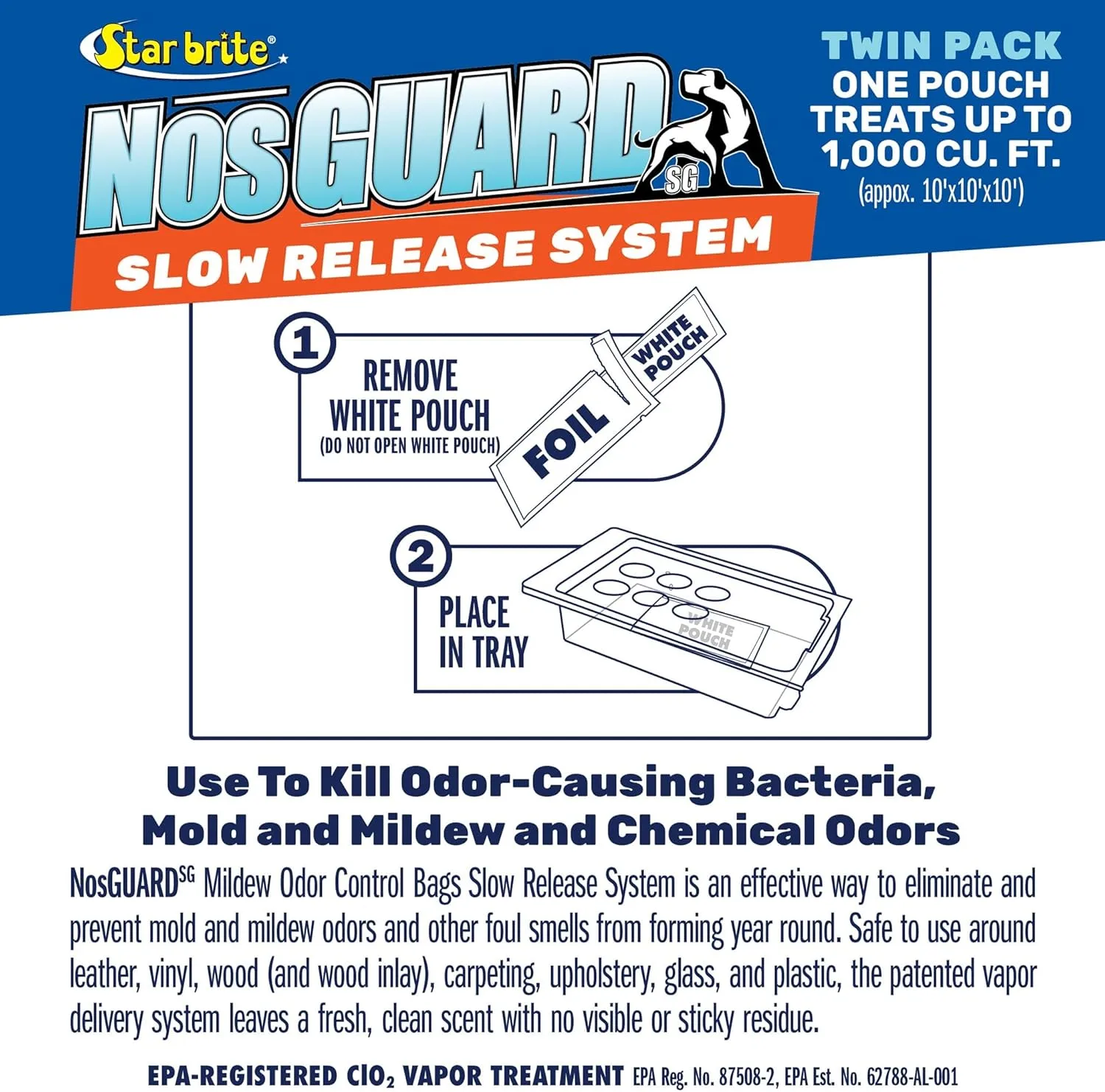 STAR BRITE NosGuard SG Mildew Odor Control Bags - Slow-Release System