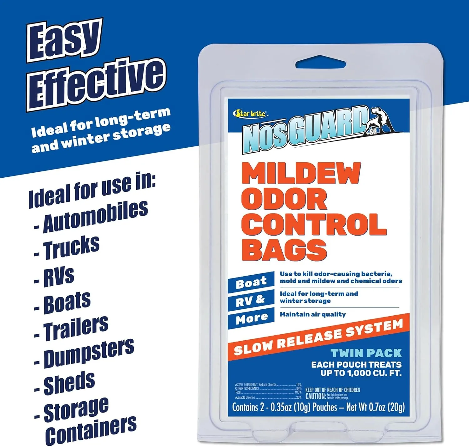 STAR BRITE NosGuard SG Mildew Odor Control Bags - Slow-Release System