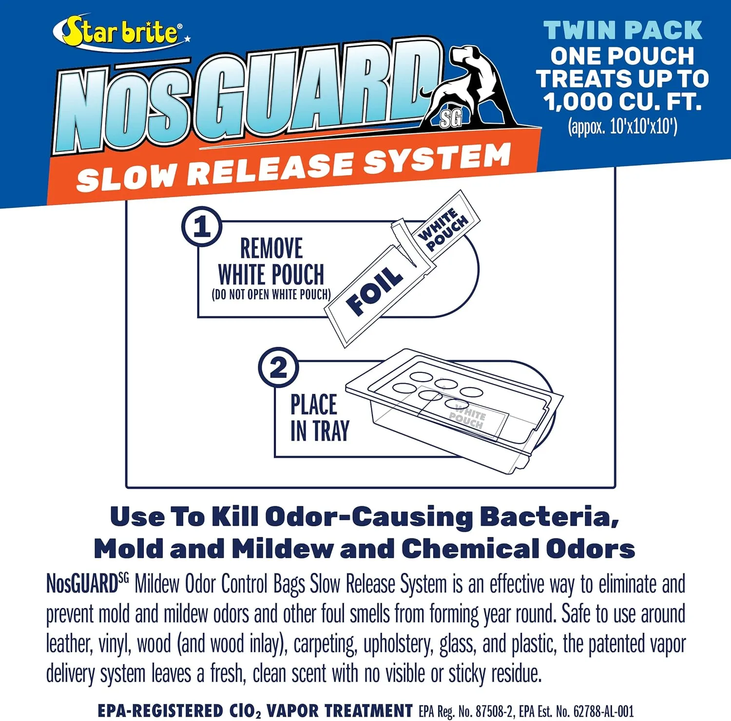 STAR BRITE NosGuard SG Mildew Odor Control Bags - Slow-Release System