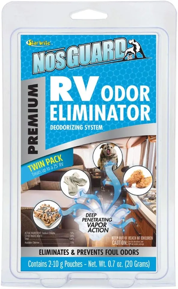 STAR BRITE NosGUARD SG RV Odor Eliminator – Deep Penetrating Vapor System, Twin Pack 10G (079950)