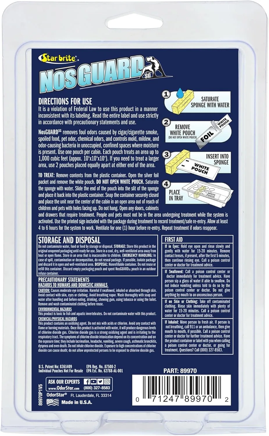 STAR BRITE NosGuard SG Mildew Odor Control Bags - Slow-Release System