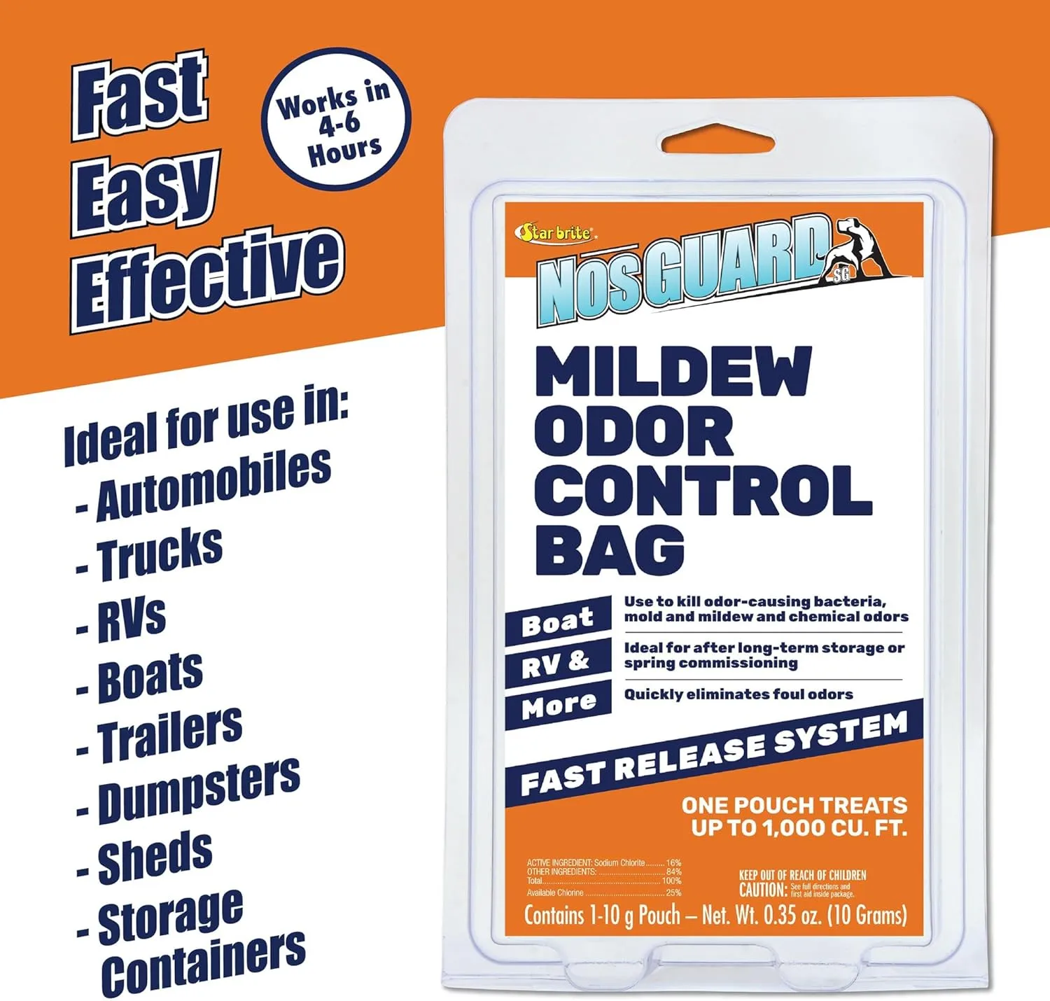 STAR BRITE NosGuard SG Mildew Odor Control Bags - Slow-Release System