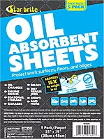 STAR BRITE High-Efficiency Oil Absorbent Sheets - 15 x 19 in, 5-Pack