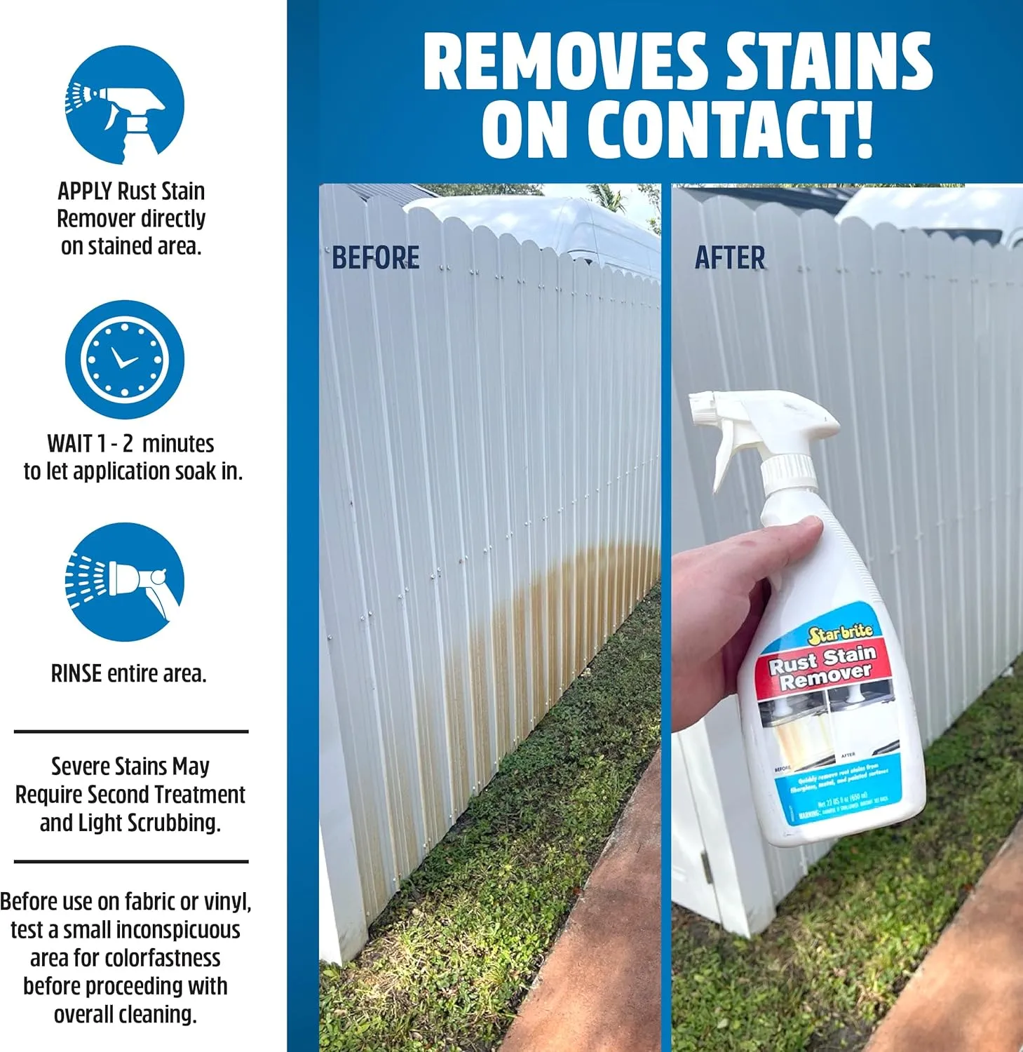 Star brite Rust Stain Remover - 1 Gallon (128 oz) for Fiberglass, Vinyl, Metal