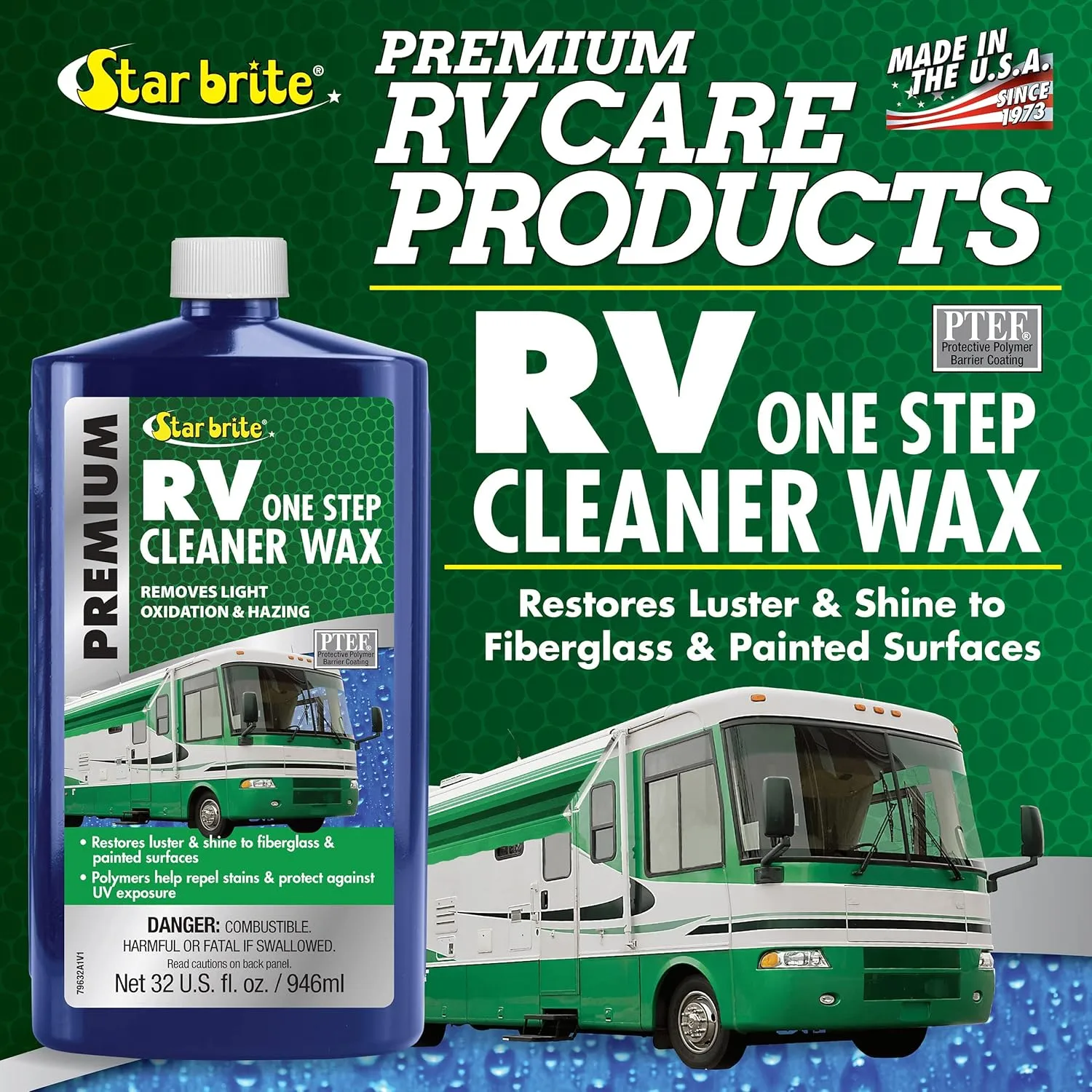 STAR BRITE Premium RV One Step Cleaner Wax - Cleans, Protects & Enhances RVs