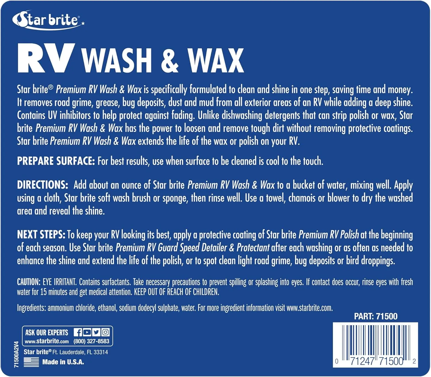 STAR BRITE RV Wash & Wax One-Step Concentrated Cleaner with PTEF