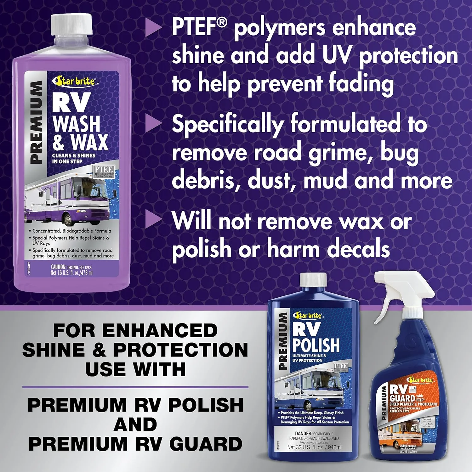 STAR BRITE RV Wash & Wax One-Step Concentrated Cleaner with PTEF