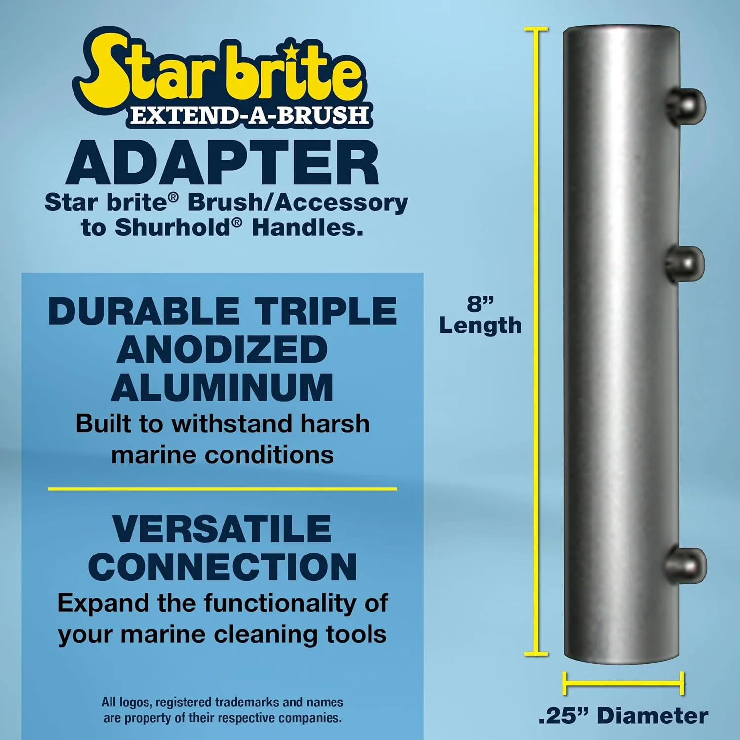 Star Brite Brush & Handle Adapters for Shurhold & Threaded Attachments Shurhold Handle to Star Brite Attachment