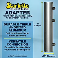 Star Brite Brush & Handle Adapters for Shurhold & Threaded Attachments Shurhold Handle to Star Brite Attachment