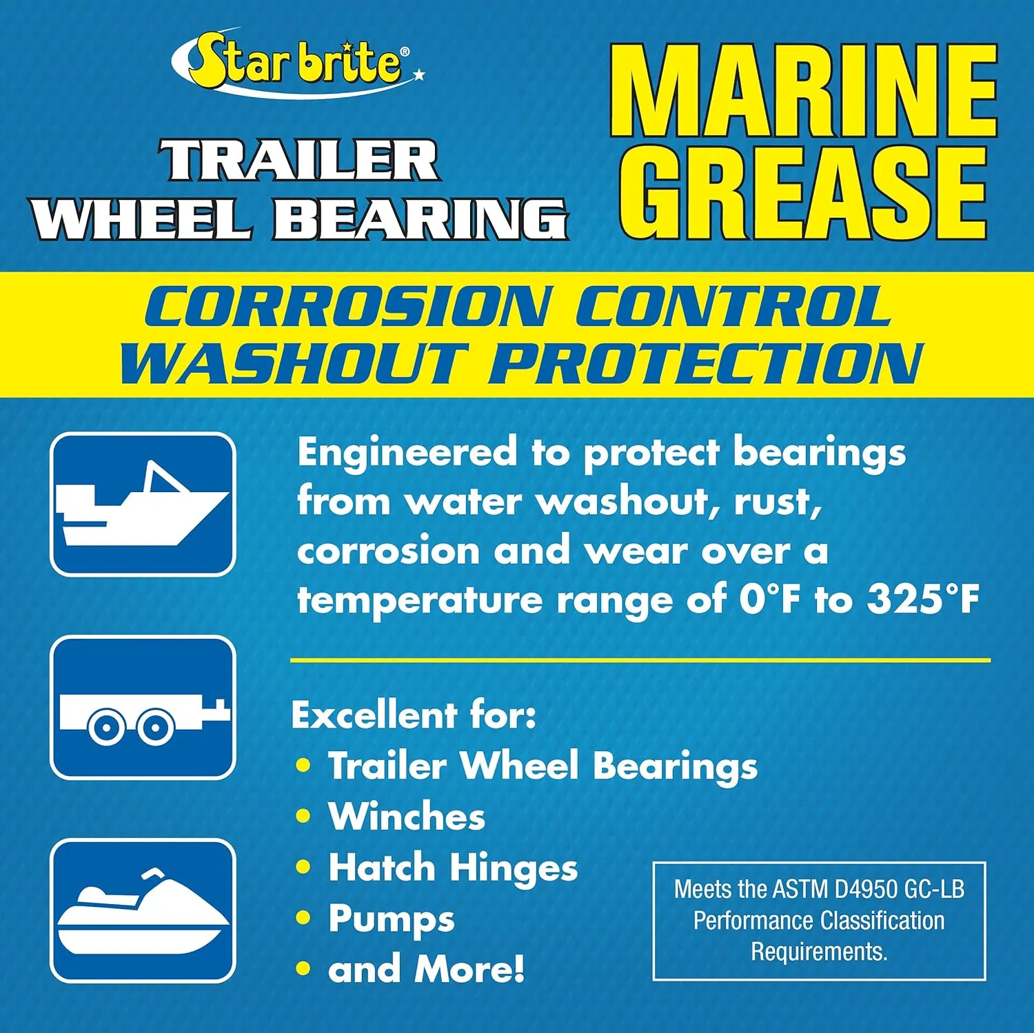 STAR BRITE Trailer Wheel Bearing Grease NLG#2 Marine-Grade Protection