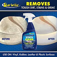 STAR BRITE Ultimate Vinyl Clean Spray - Multi-Surface Cleaner for Auto, RV, Home & Boat Upholstery - Vinyl, Rubber, Leather, Plastic + Interior & Exterior Trim 32 OZ (096232)