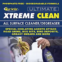 STAR BRITE Ultimate Xtreme Clean - High-Performance All-Surface Cleaner Degreaser, Ideal for Aluminum, Fiberglass, Plastic, Chrome, Stainless, Leather, and Rubber Surfaces Music