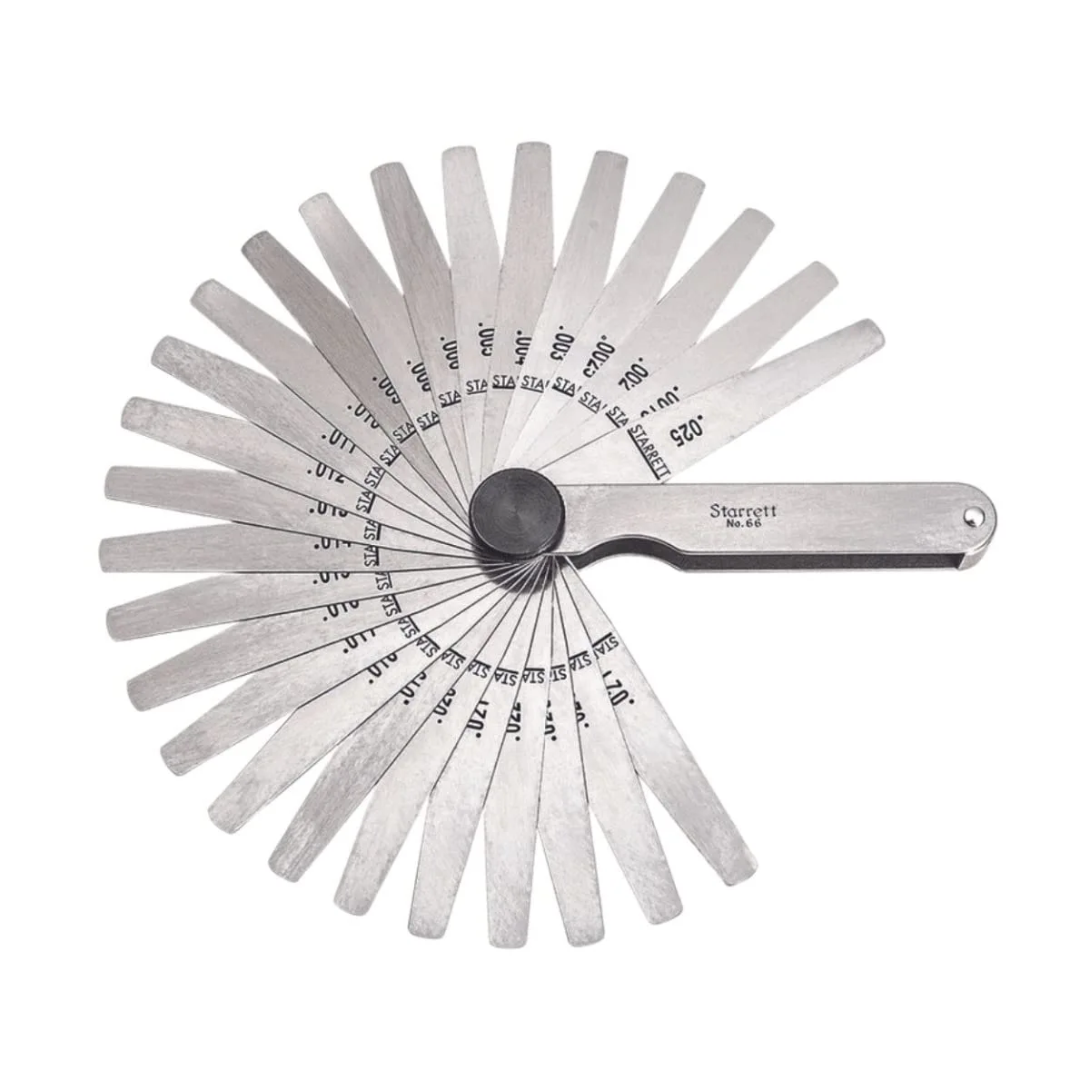 Starrett Tempered Steel English Thickness Gage with Easily Removed Leaves - Ideal for Carpenters and Home Improvement