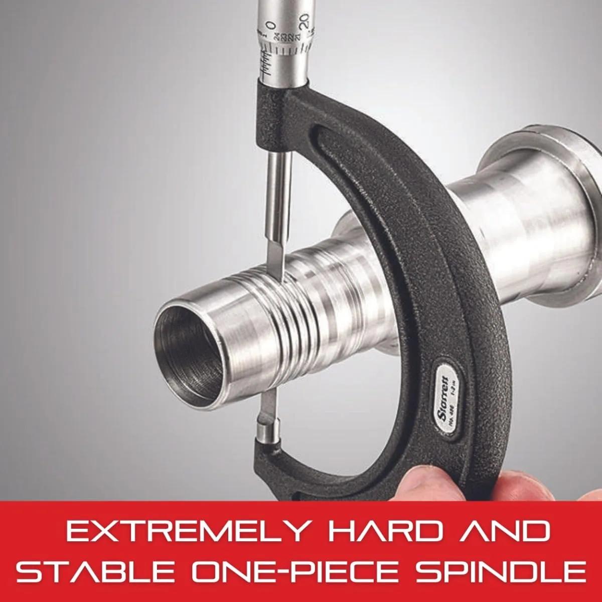 Starrett Outside Micrometer with One-Piece Spindle, Satin Chrome Finish and Advanced Sleeve Design - Graduation - 436.1XRL-2