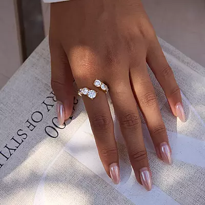 Diamond Stars Open Ring