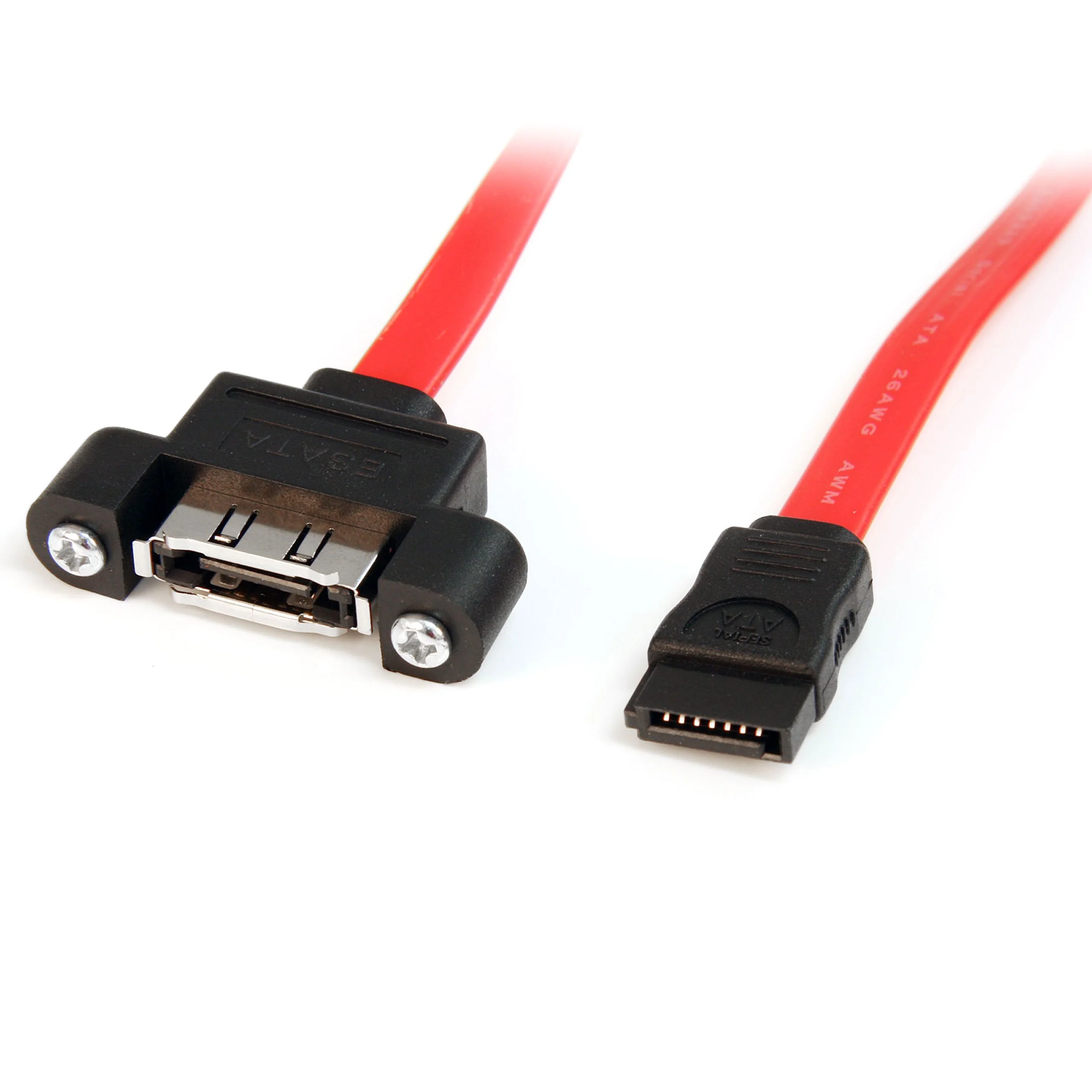 StarTech.com 1 ft eSATA Panel Mount Cable - F/M - 1ft panel mount eSATA - 1ft SATA to eSATA Converter