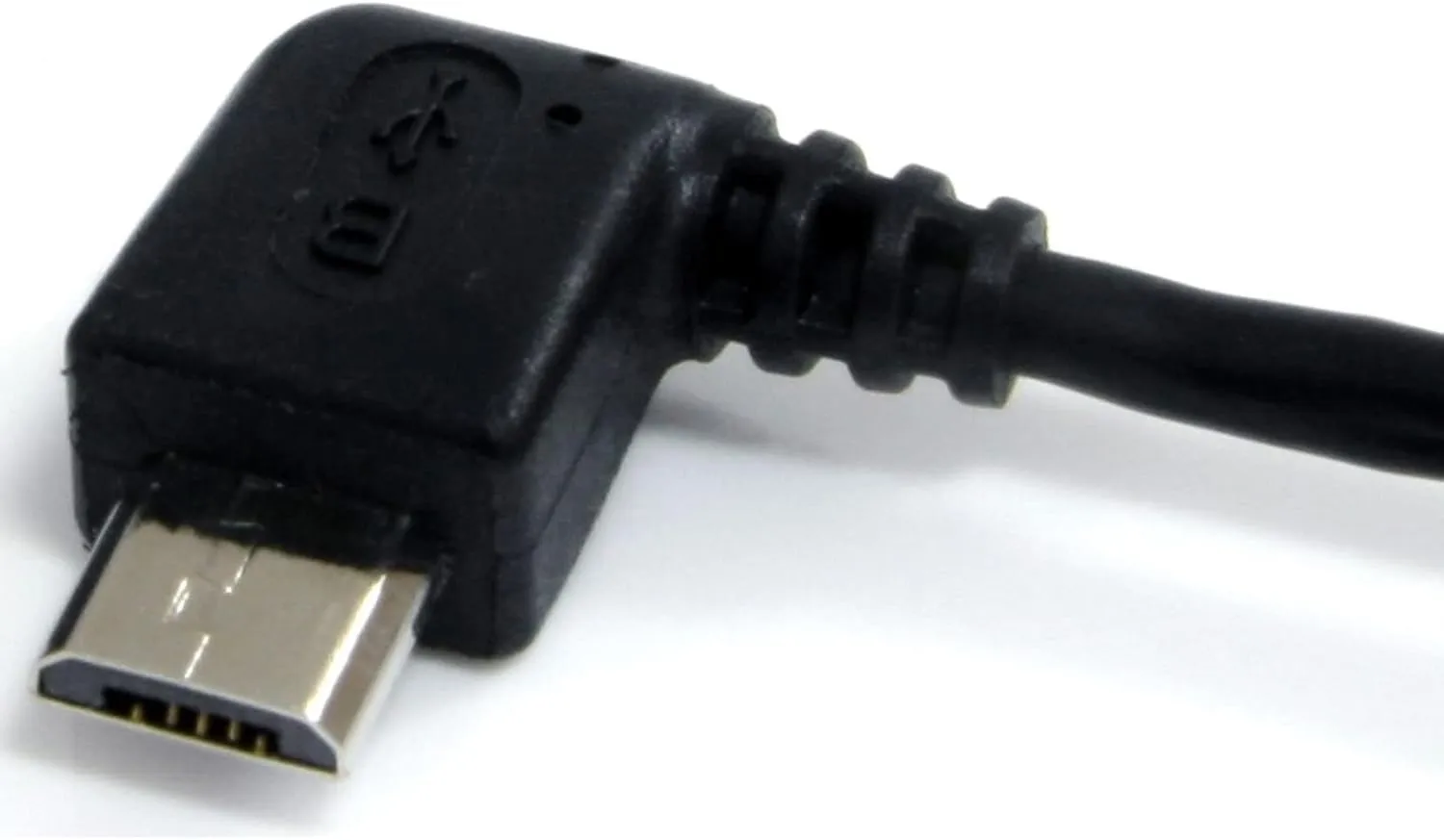 StarTech.com 1 ft. (0.3 m) USB to Micro USB Cable - USB 2.0 A to Left Angle Micro B - Black - Micro USB Cable (UUSBHAUB1LA)