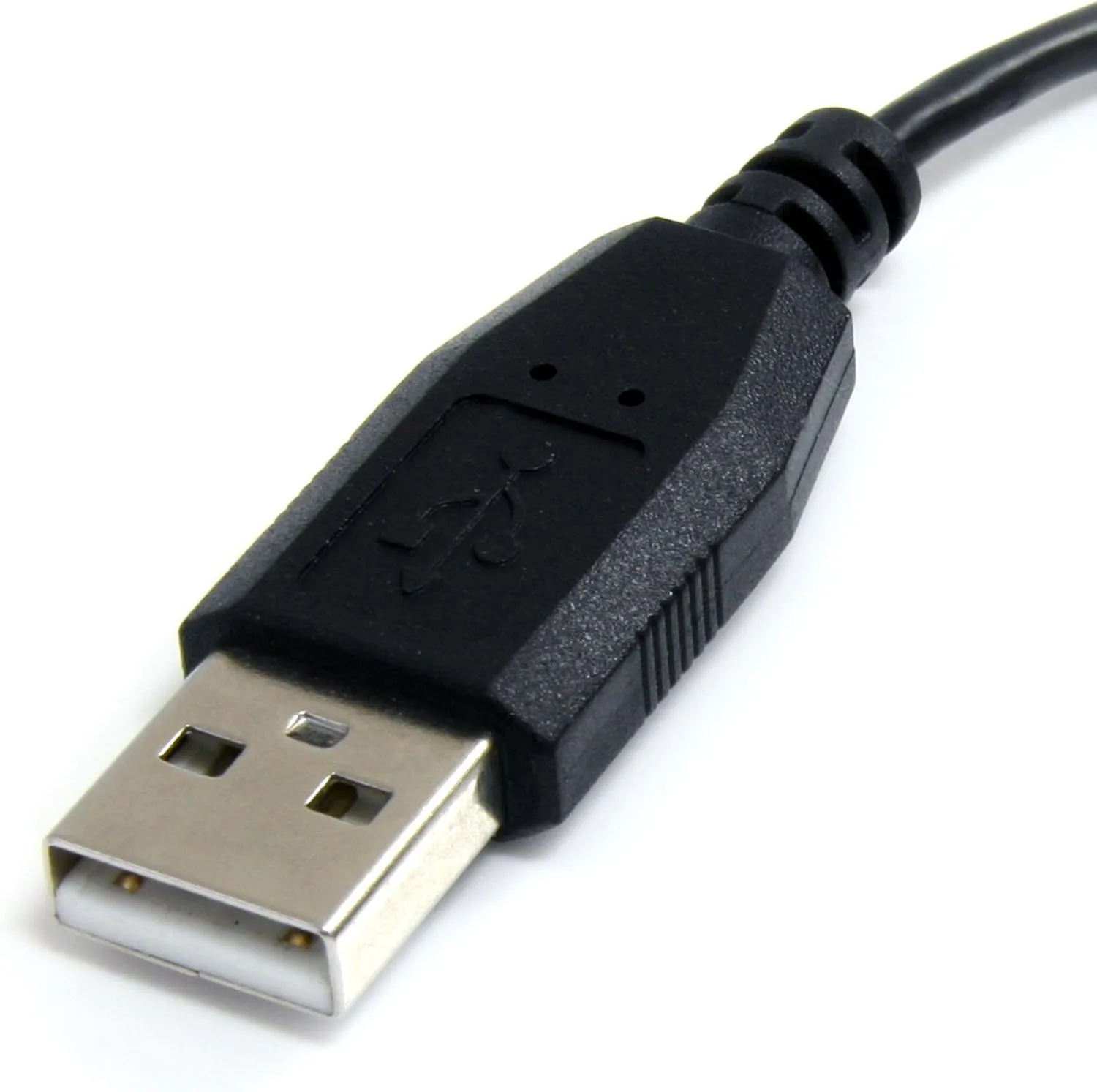 StarTech.com 1 ft. (0.3 m) USB to Micro USB Cable - USB 2.0 A to Left Angle Micro B - Black - Micro USB Cable (UUSBHAUB1LA)