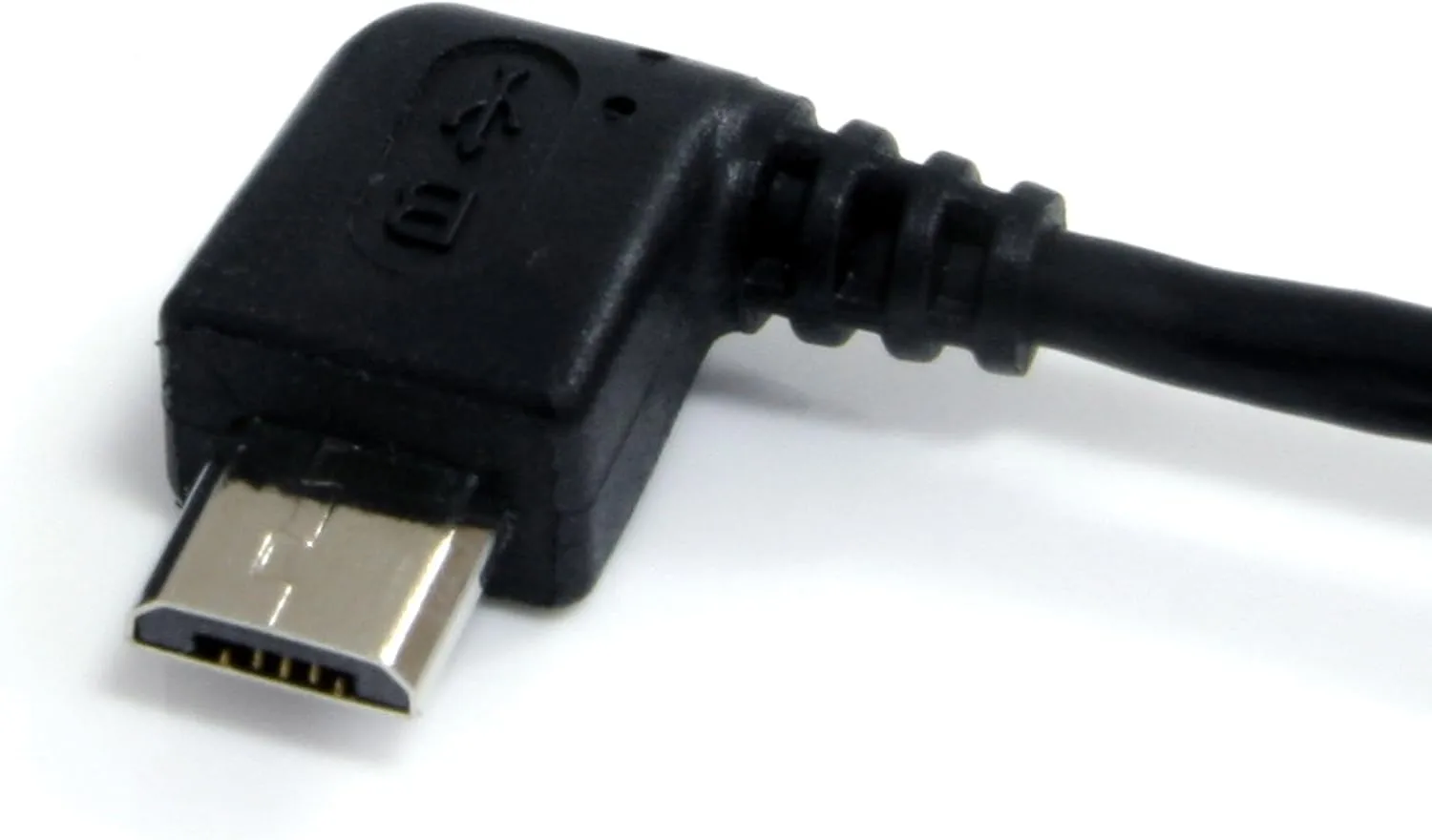 StarTech.com 1 ft. (0.3 m) USB to Micro USB Cable - USB 2.0 A to Left Angle Micro B - Black - Micro USB Cable (UUSBHAUB1LA)