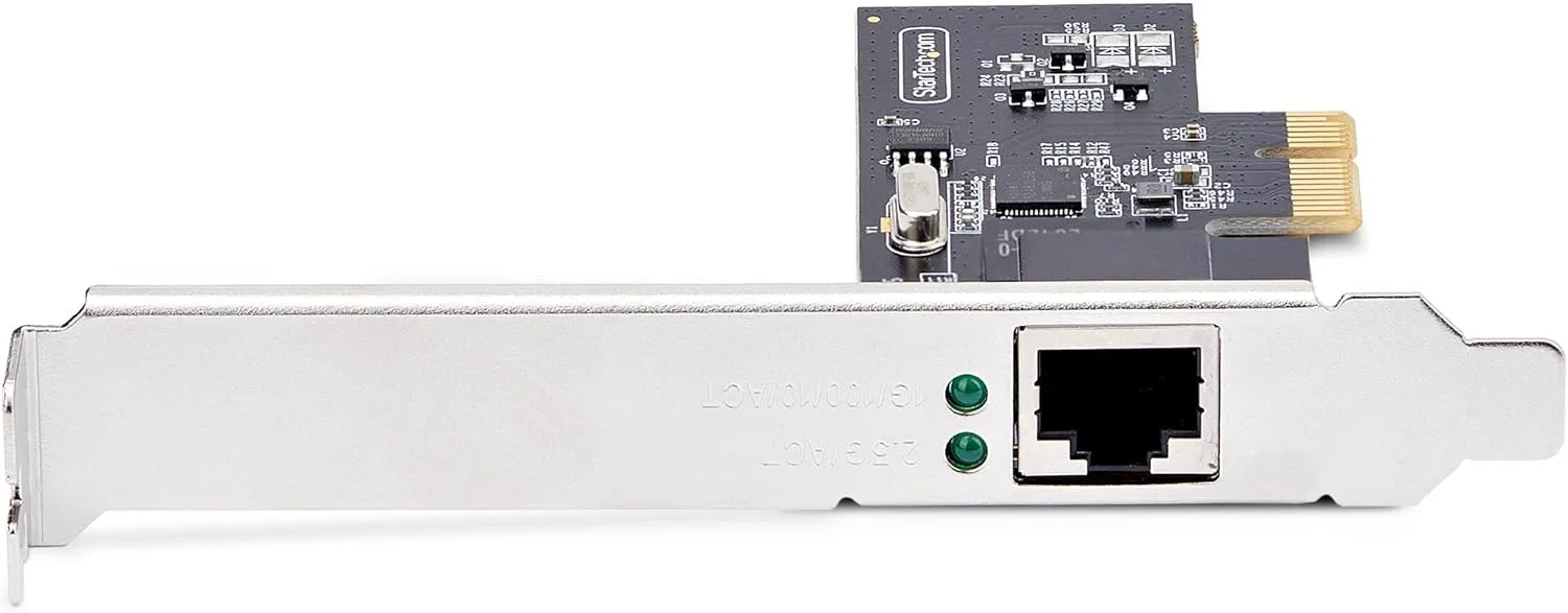 StarTech.com 1-Port 2.5Gbps PCIe Network Card, Computer Network Card, Intel I225-V, Multi-Gigabit Ethernet Interface Card
