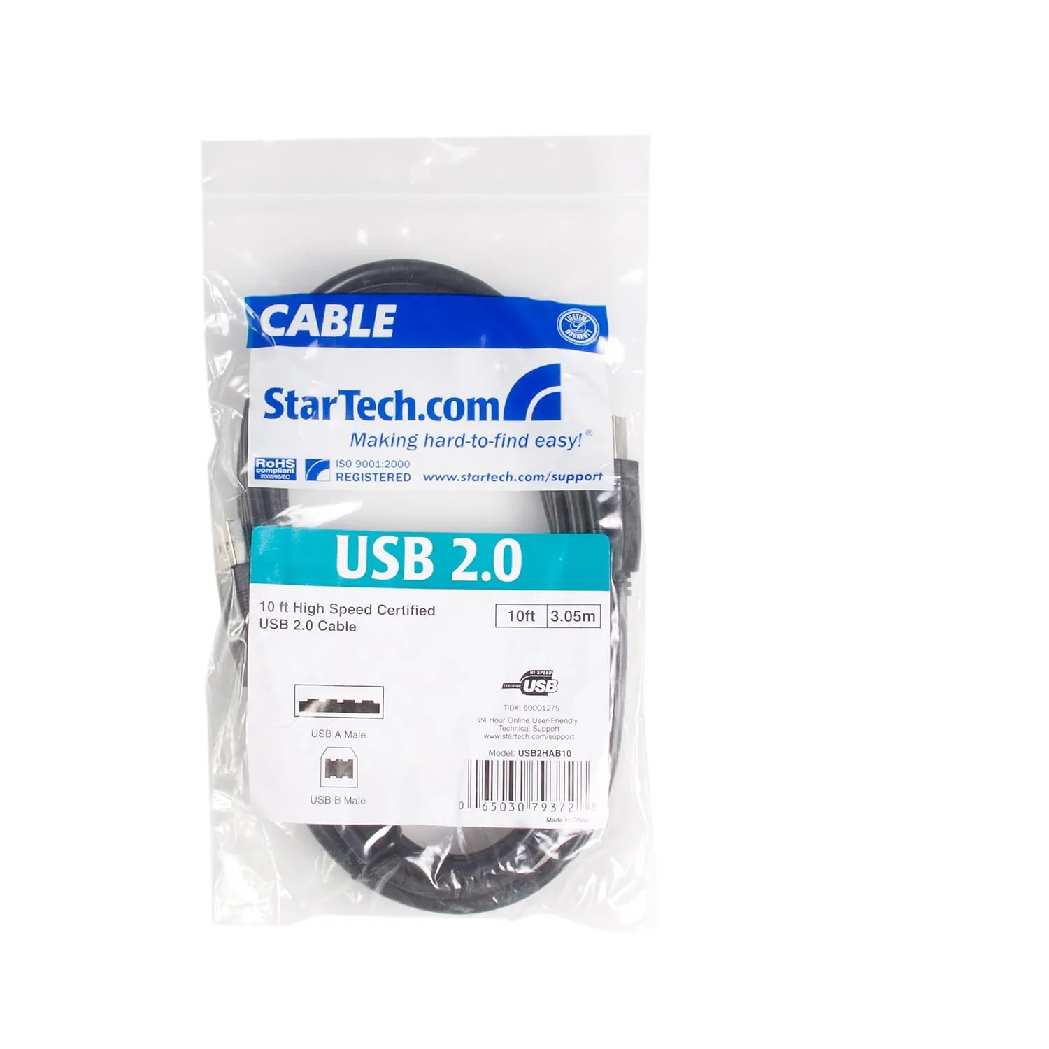 StarTech.com USB 2.0 A-to-B Cable (Male-to-Male)
