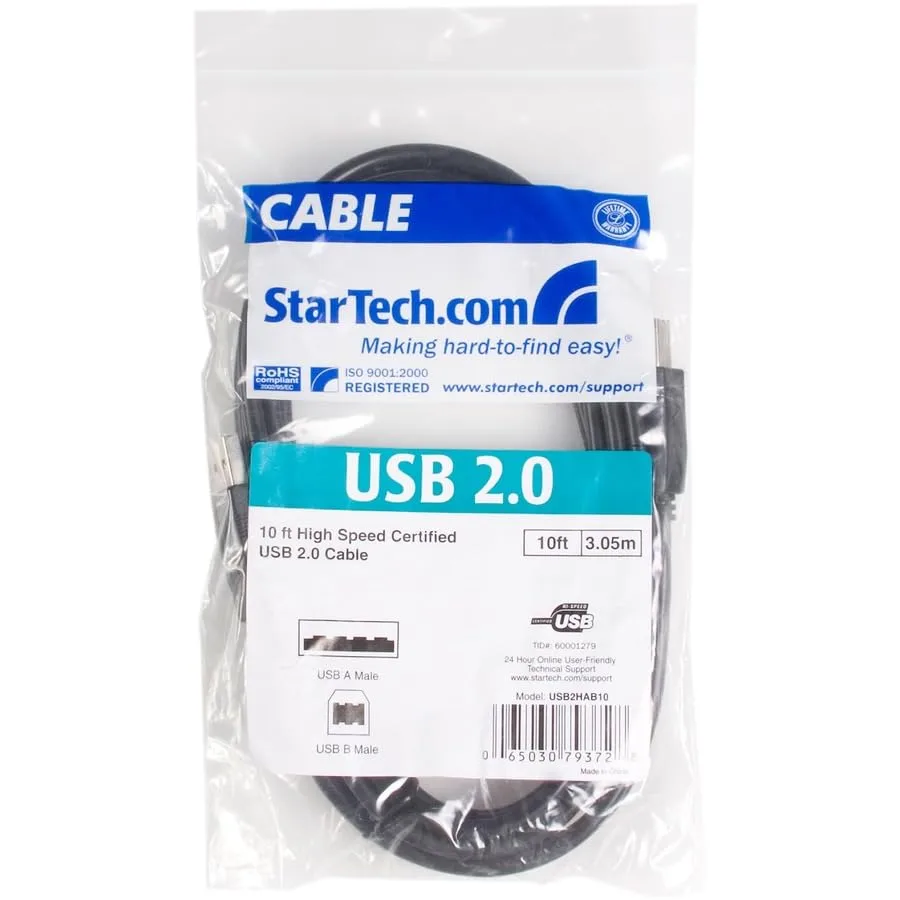 StarTech.com USB 2.0 A-to-B Cable (Male-to-Male)