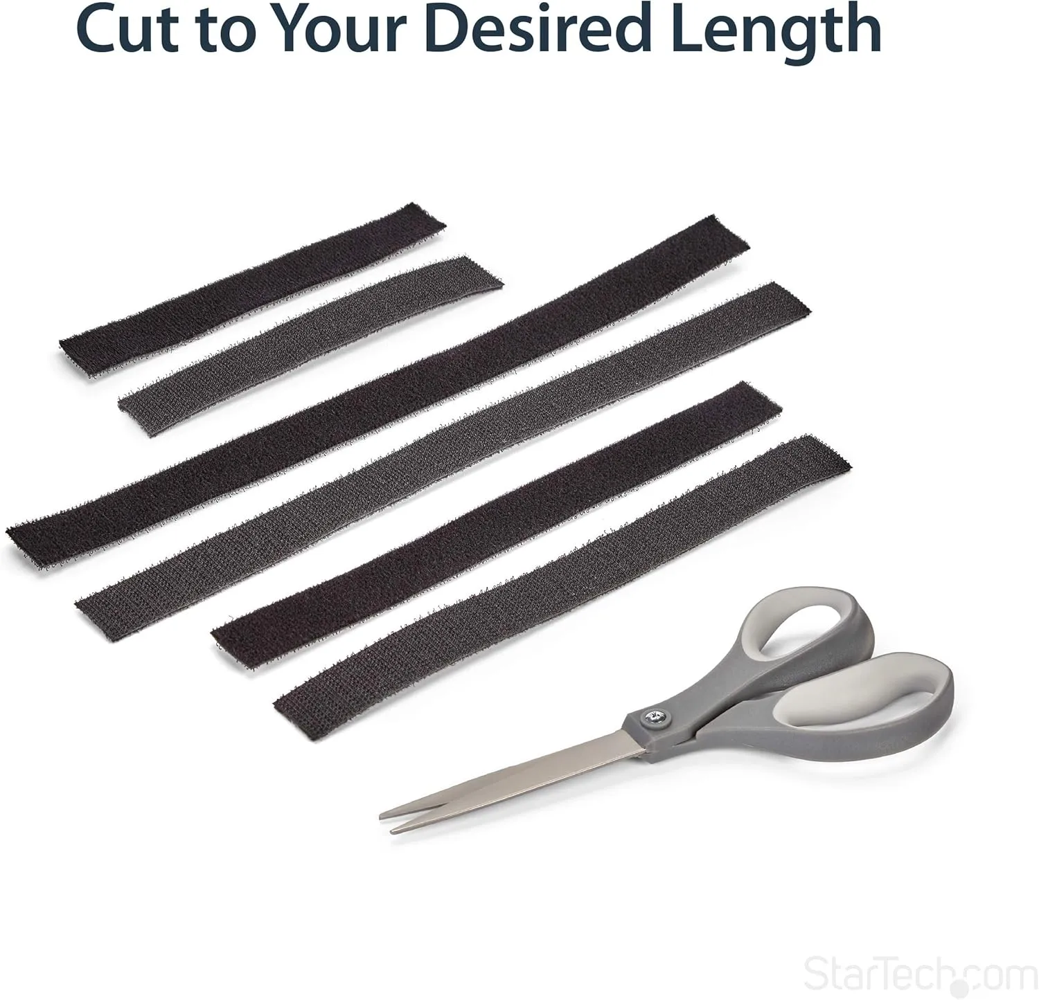 StarTech.com Hook and Loop Roll - Cut-to-Size Reusable Cable Ties - Black