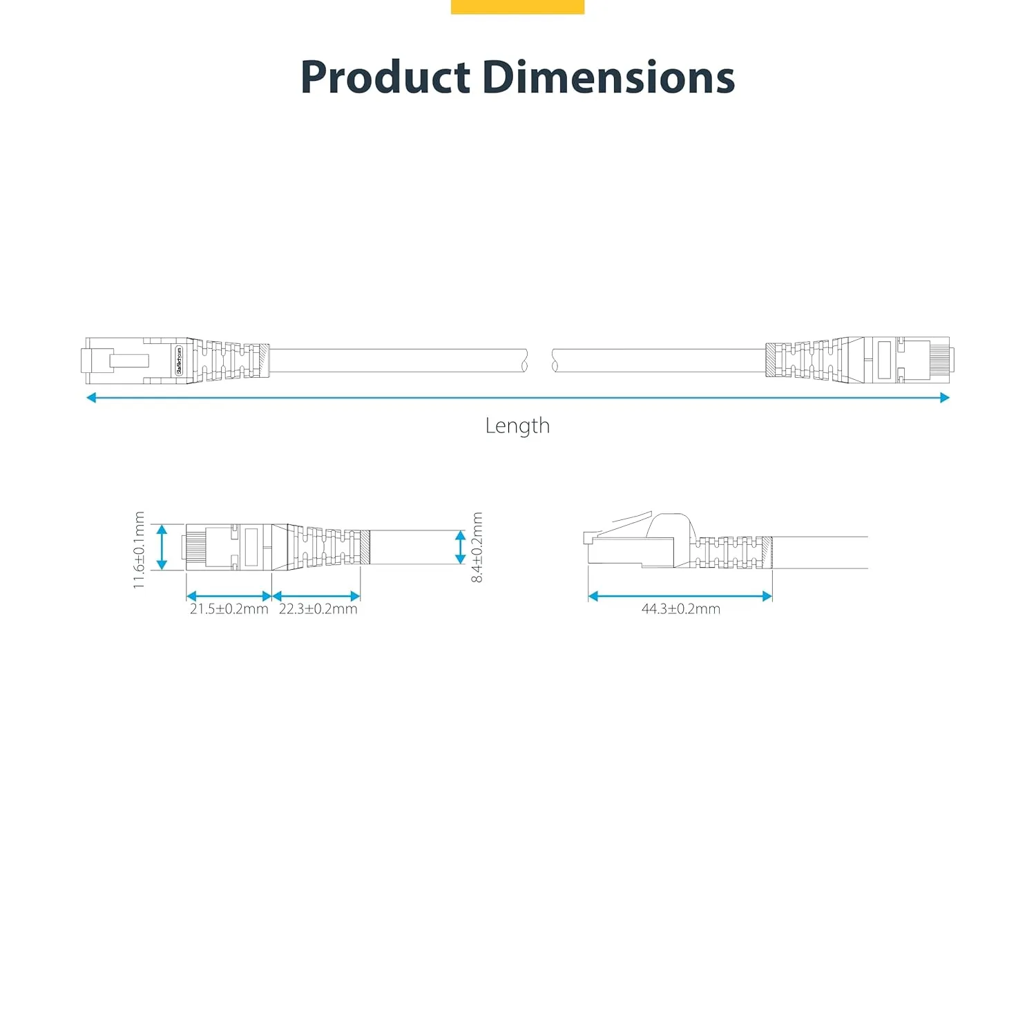 StarTech.com 3ft Blue CAT8 Ethernet Cable, Snagless RJ45, 25G/40G, 2000MHz, 100W PoE++, S/FTP, 26AWG Pure Bare Copper, LSZH