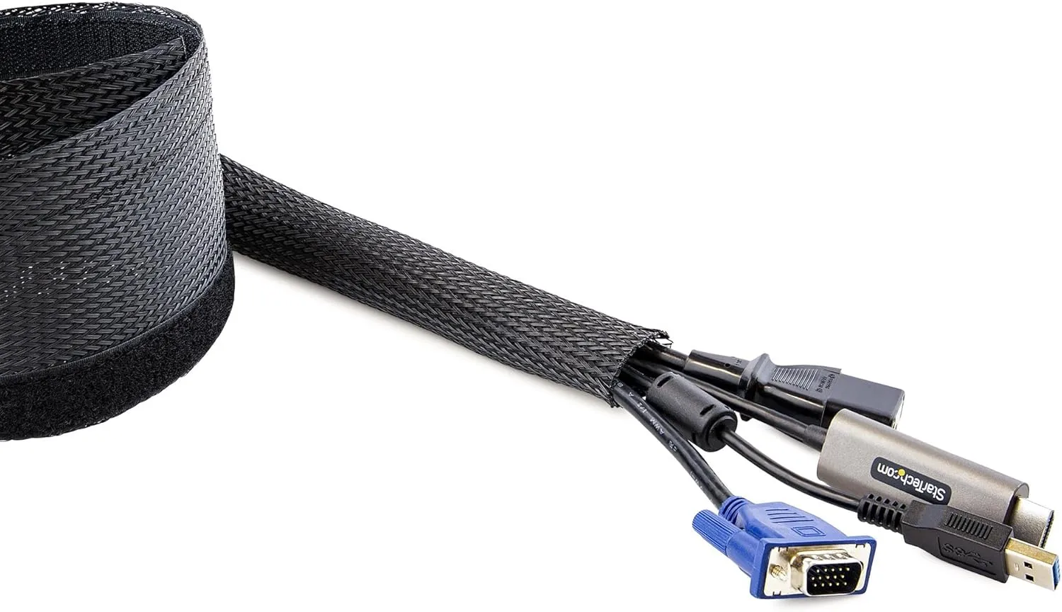 StarTech.com 10ft (3m) Cable Management Sleeve, Trimmable Heavy Duty Cable Wrap