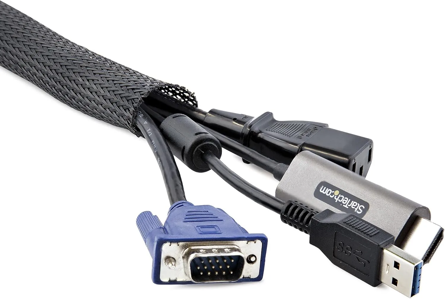 StarTech.com 10ft (3m) Cable Management Sleeve, Trimmable Heavy Duty Cable Wrap
