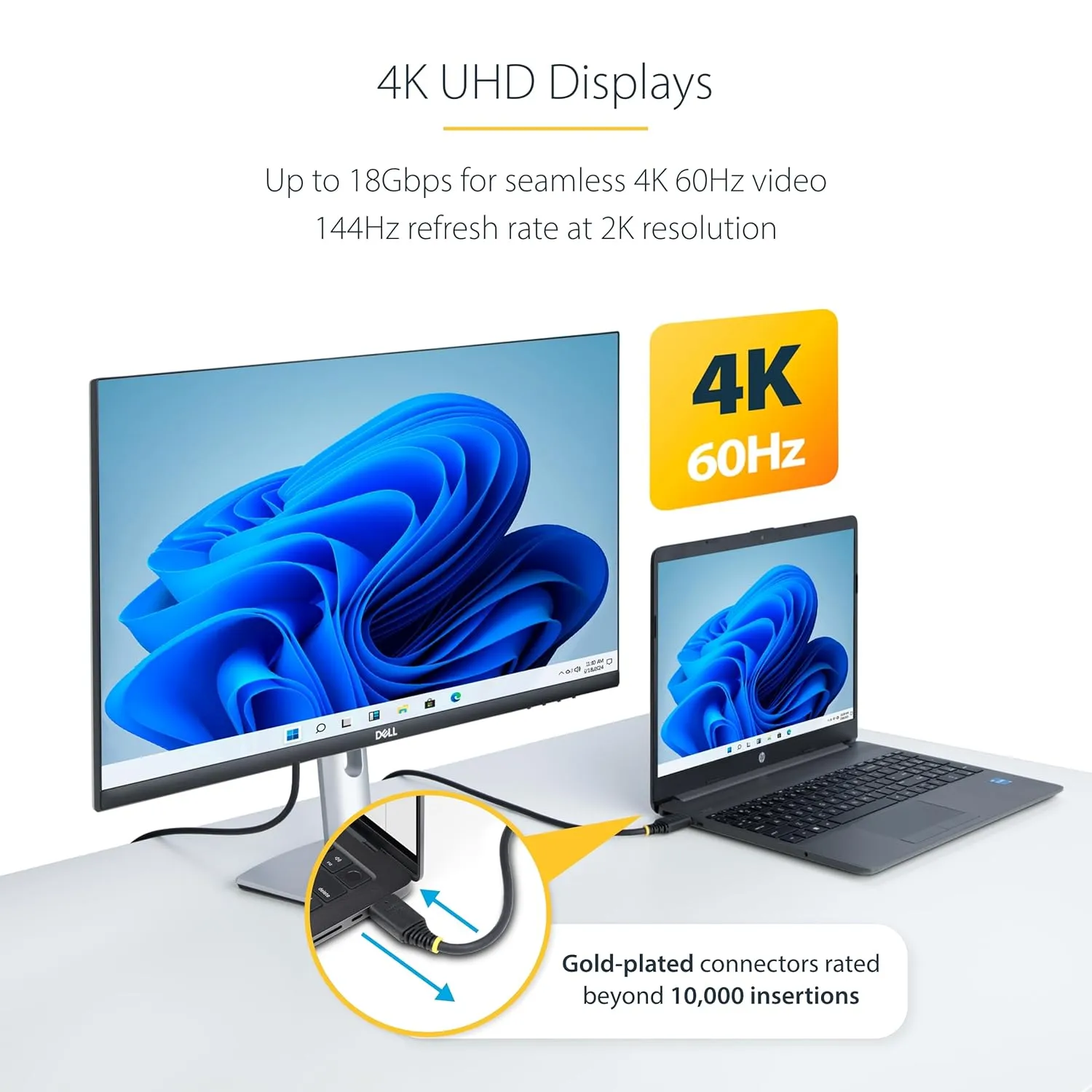 StarTech.com Premium Certified High Speed HDMI 2.0 Cable, 18Gbps, 4K 60Hz