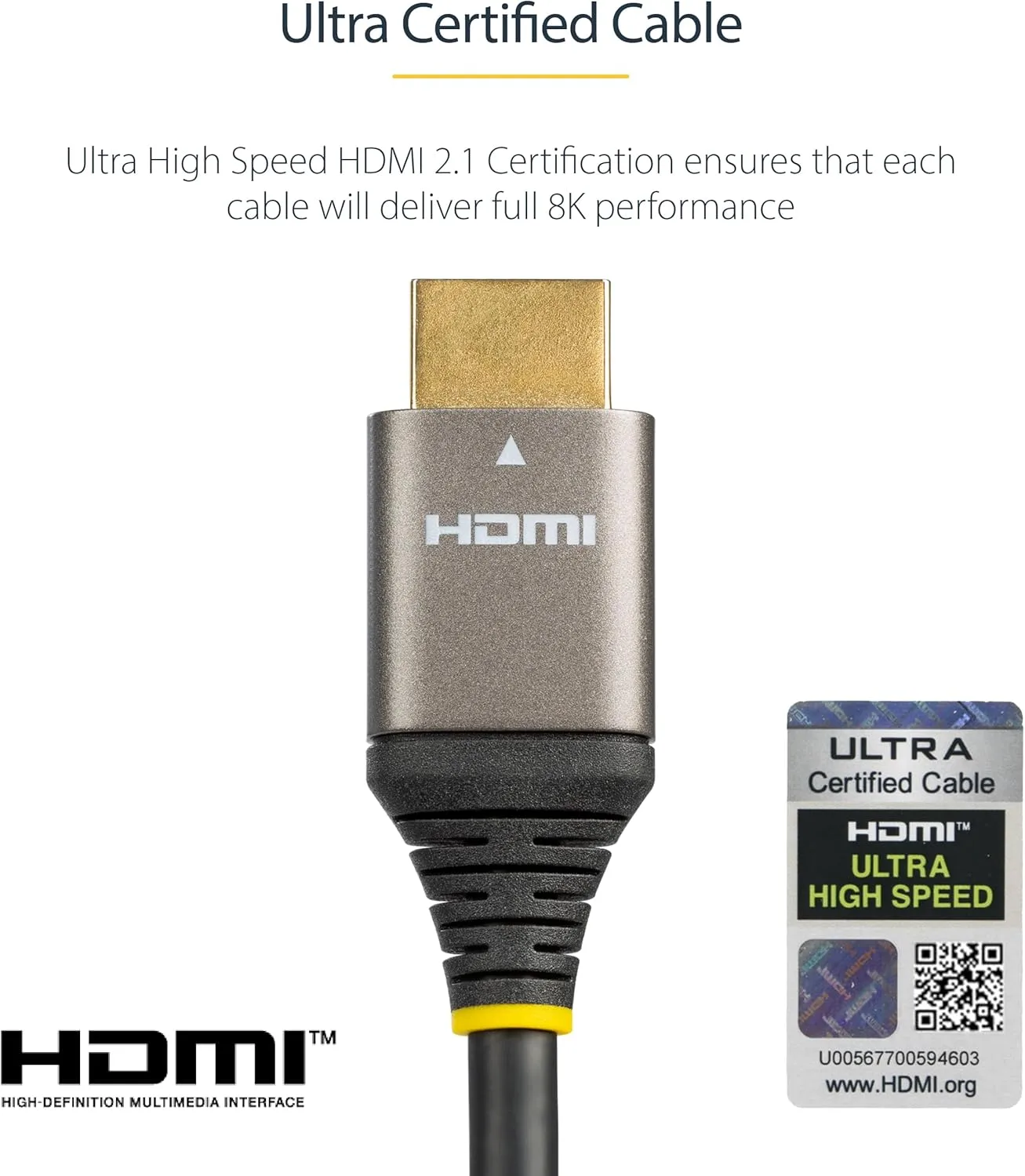 StarTech.com 3FT 1M Certified HDMI 2.1 Cable - 8K/4K