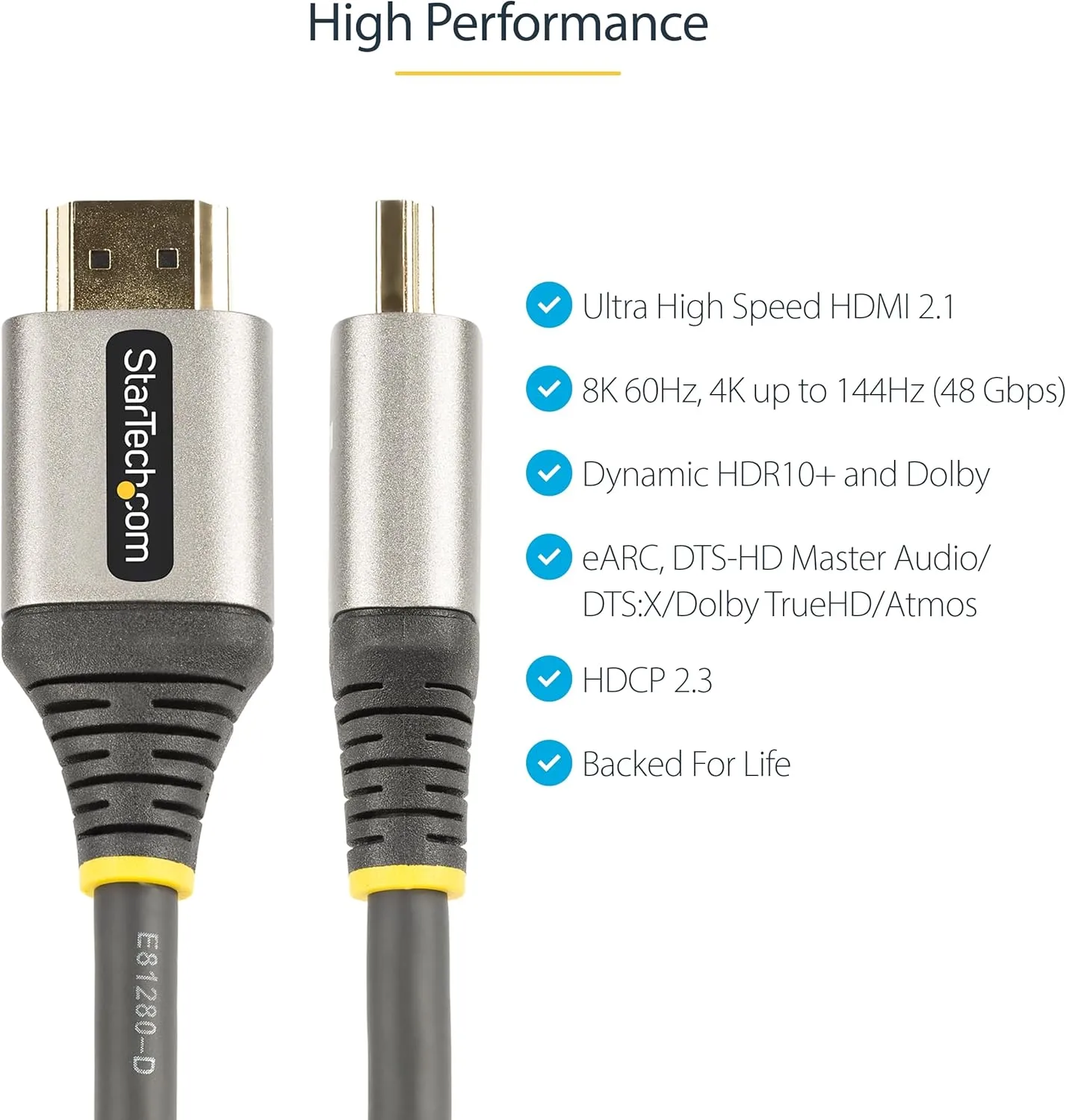 12ft [4m] HDMI 2.1 Cable, Certified Ultra High Speed 48Gbps, 8K 60Hz