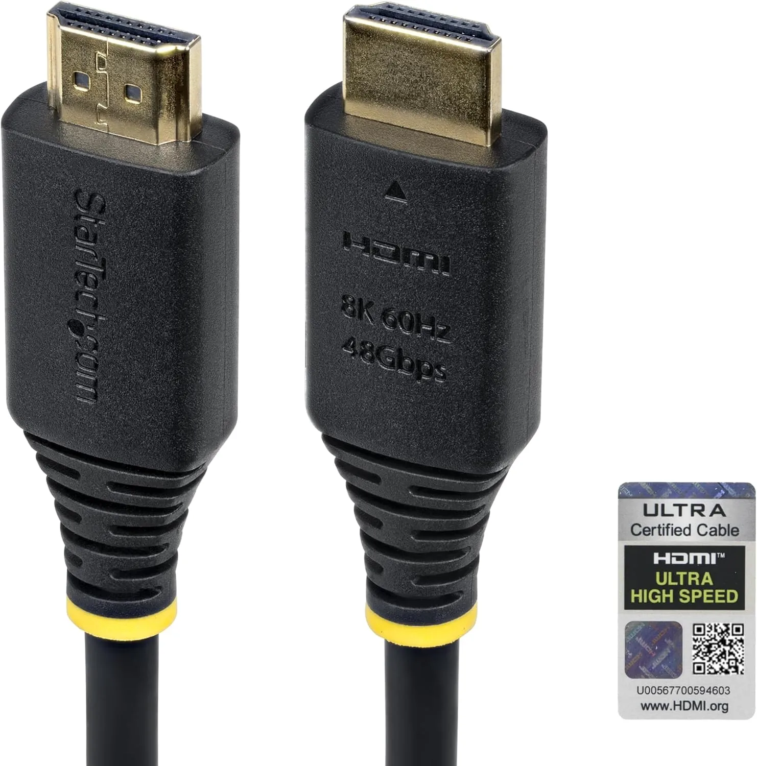 StarTech.com 6ft (1.8m) Certified Ultra High Speed HDMI Cable, 8K 60Hz/4K 120Hz, HDMI 2.1 Cord with HDR10+ / eARC, 48Gbps