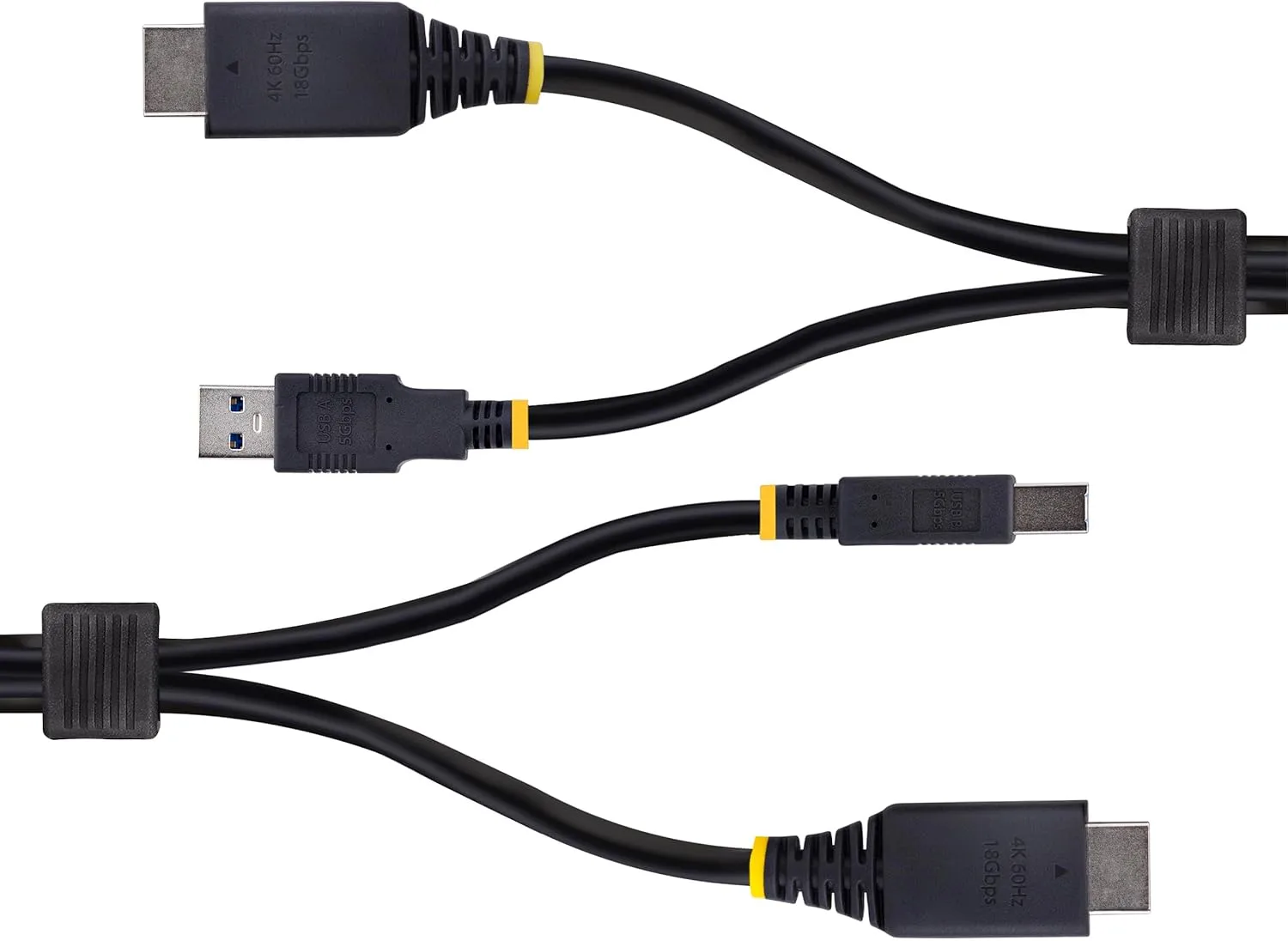 StarTech.com 6ft (1.8m) HDMI and USB 5Gbps KVM Cable, 4K 60Hz, HDMI 2.0 and USB Combo Cable for KVM Switch