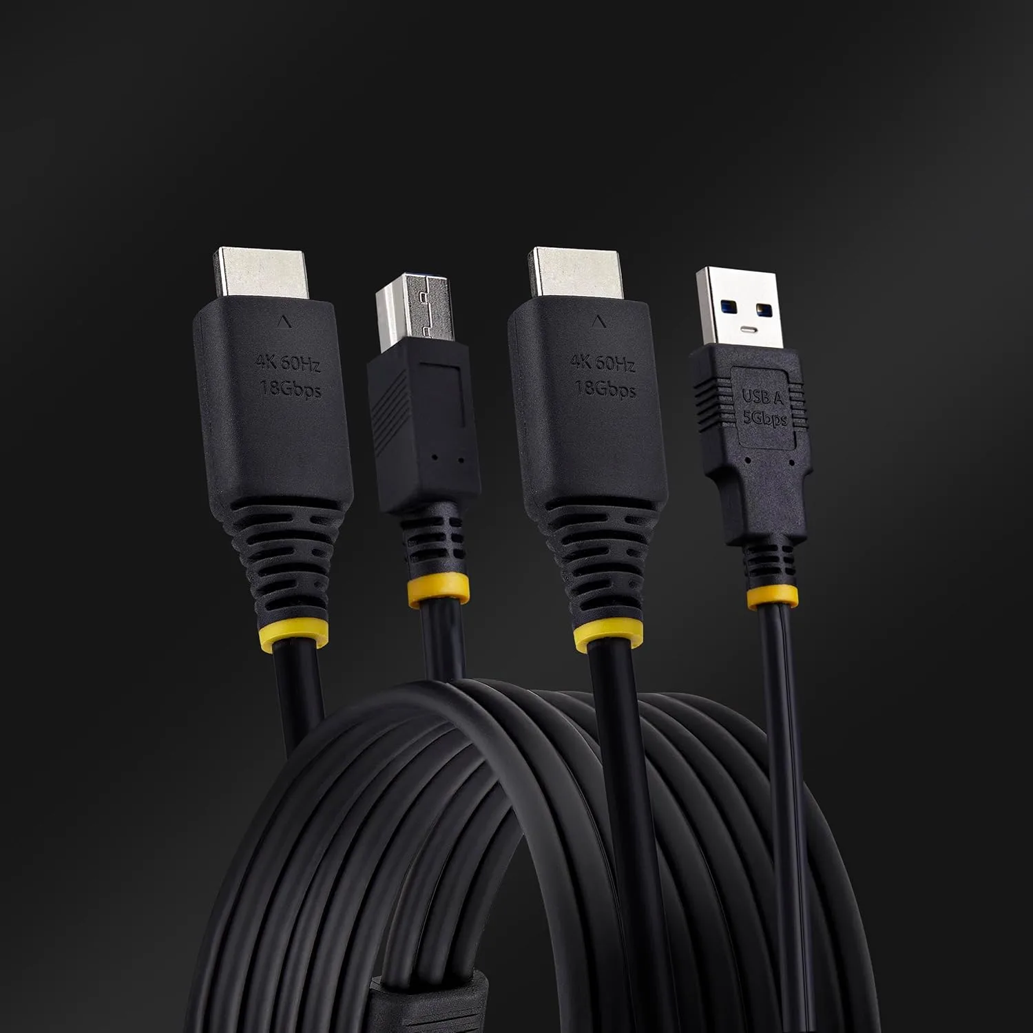 StarTech.com 10ft (3m) HDMI and USB 5Gbps KVM Cable, 4K 60Hz, HDMI 2.0 and USB Combo Cable for KVM Switch