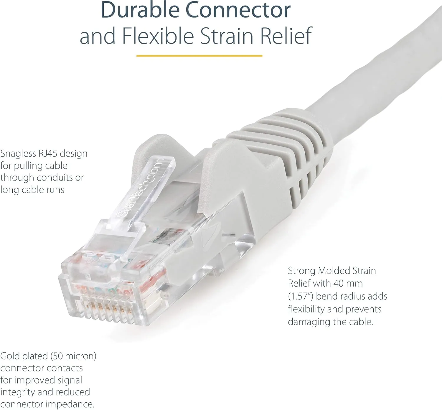 StarTech.com LSZH CAT6 Ethernet Patch Cable - 10 Gigabit 650MHz, 100W PoE, Snagless RJ45