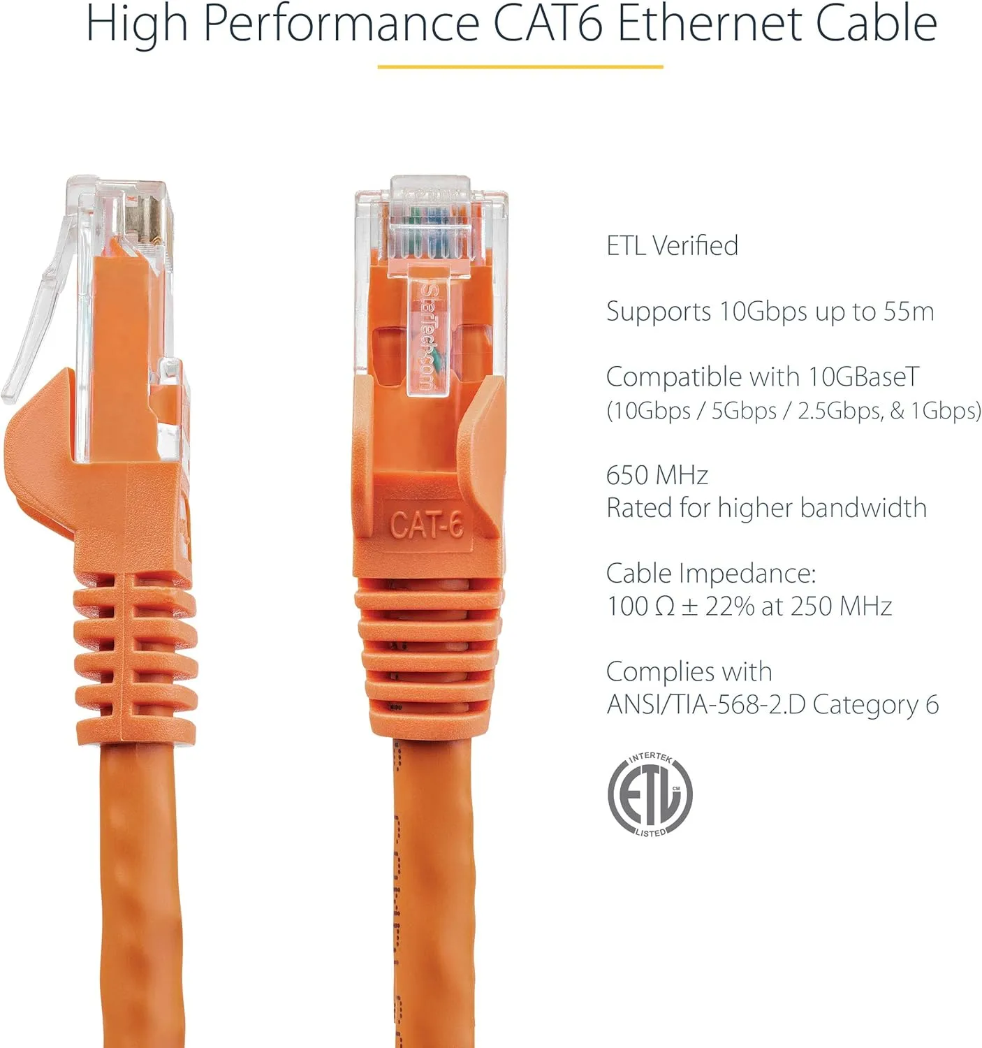 StarTech.com CAT6 Snagless RJ45 Ethernet Patch Cable